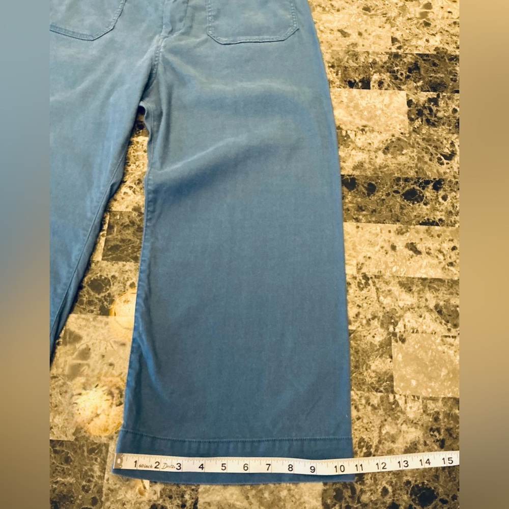 Anthropologie Maeve Blue Sea The Colette Crop Wide Leg Pant High Rise WMSZ 31 P - Picture 13 of 15